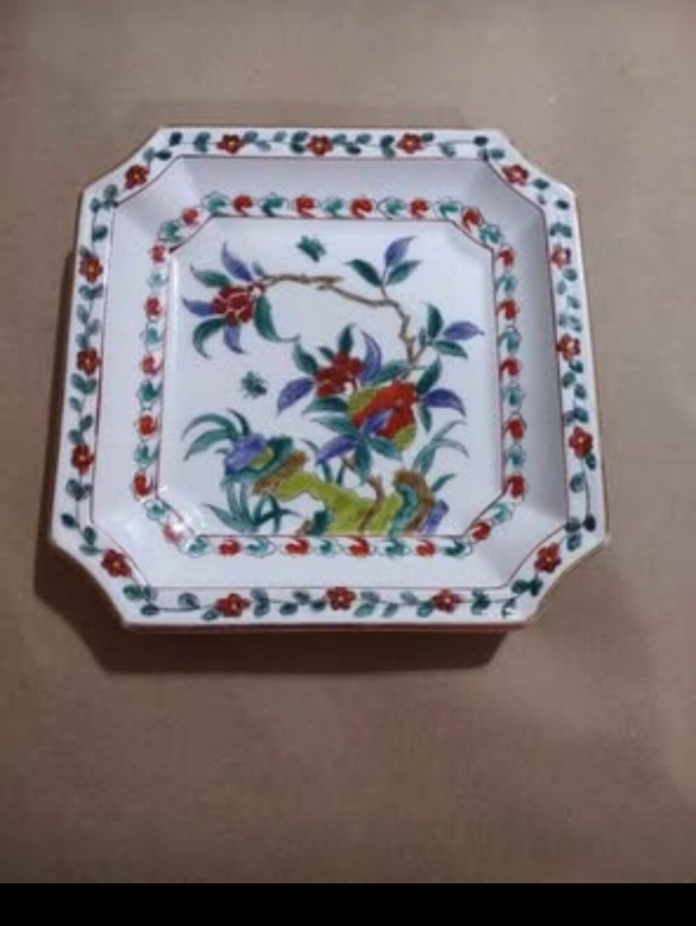 Andrea by Sadek Japanese porcelain square plate #7938